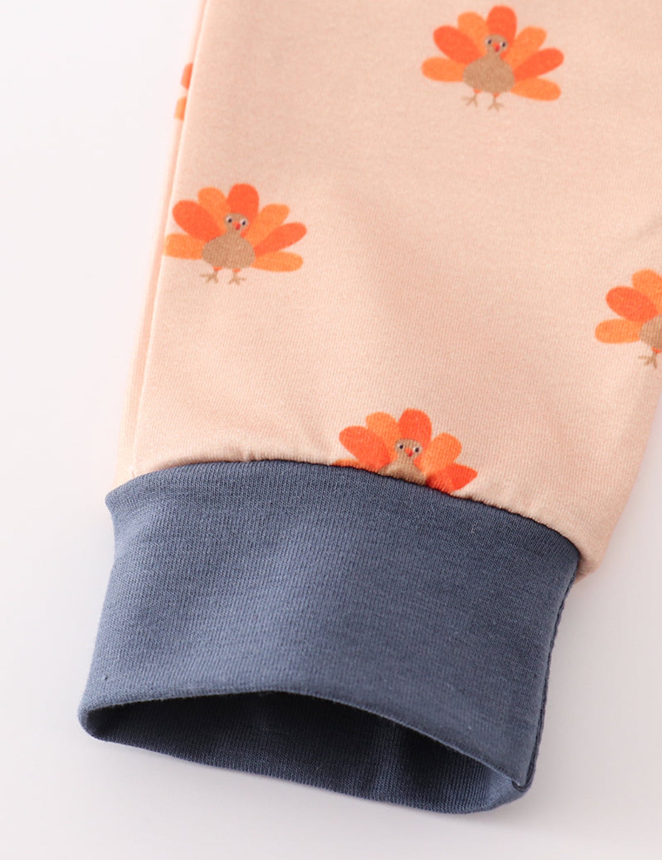 Turkey zip print boy pajamas