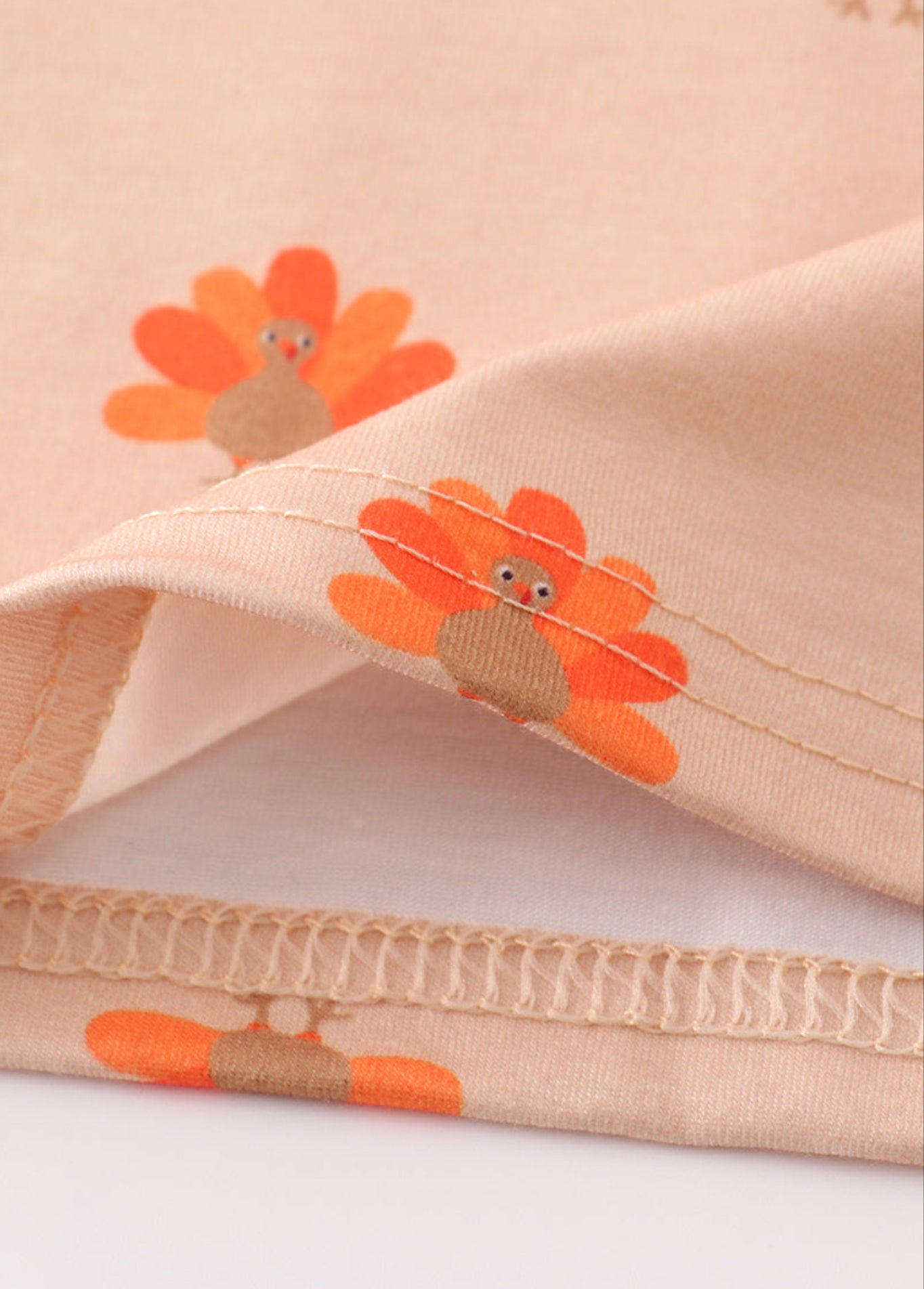 Turkey print girl pajamas set