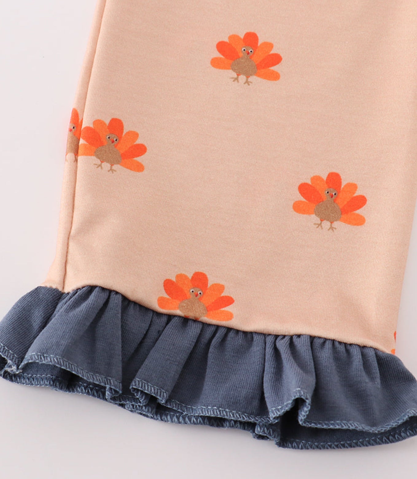 Turkey print girl pajamas set