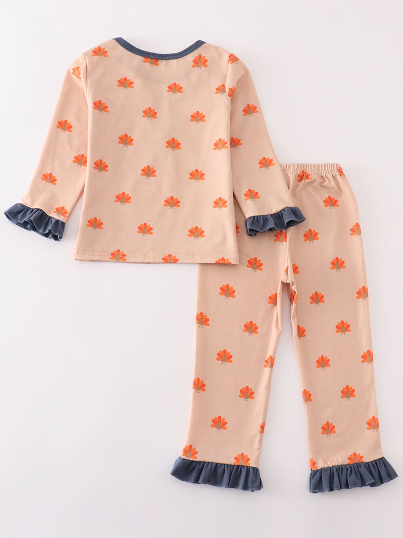 Turkey print girl pajamas set