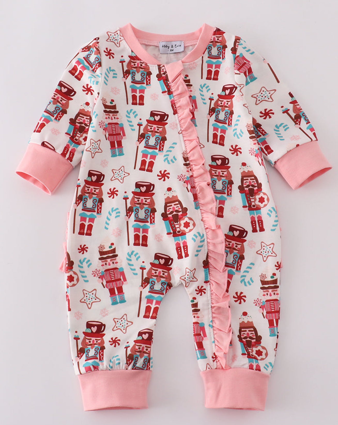 Pink Christmas nutcracker romper