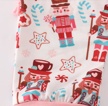 Pink Christmas nutcracker romper