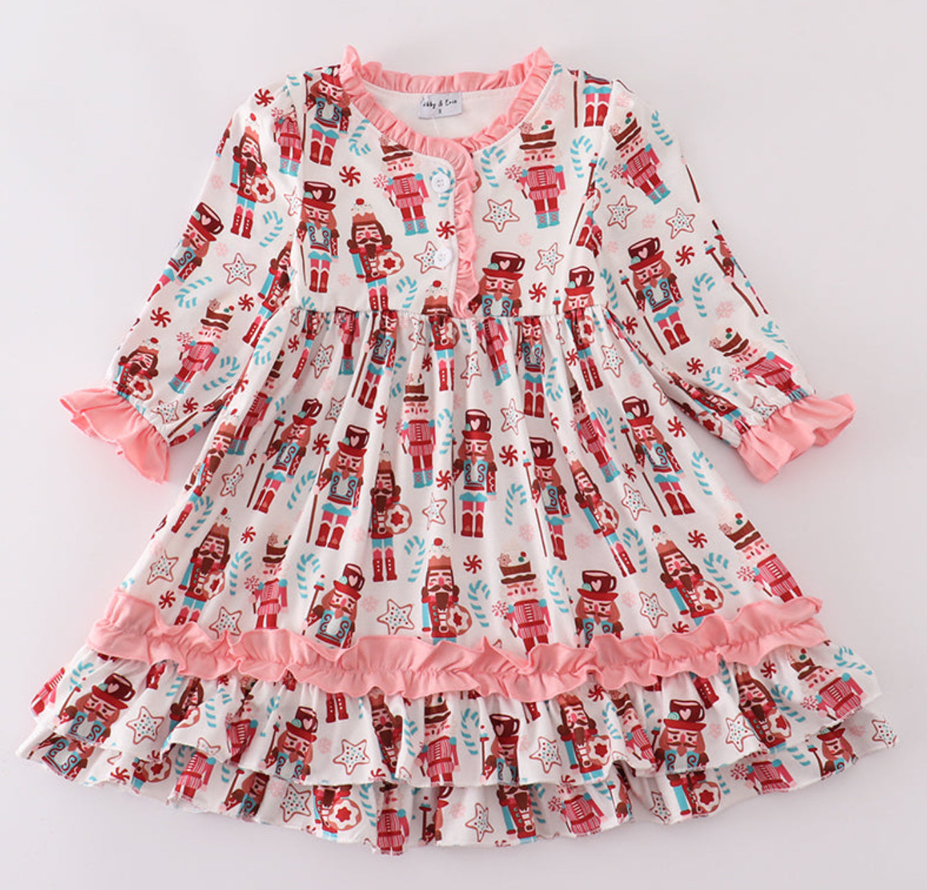 Christmas Nutcracker print ruffle gown