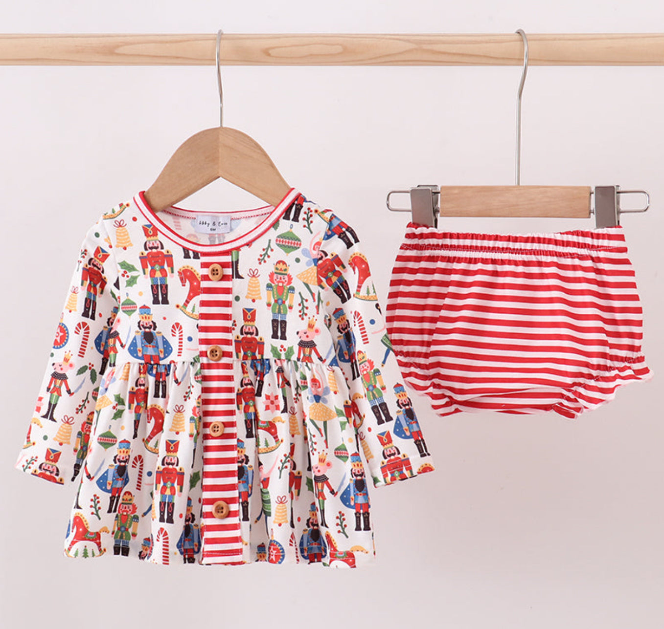 Red Nutcracker print bloomer set
