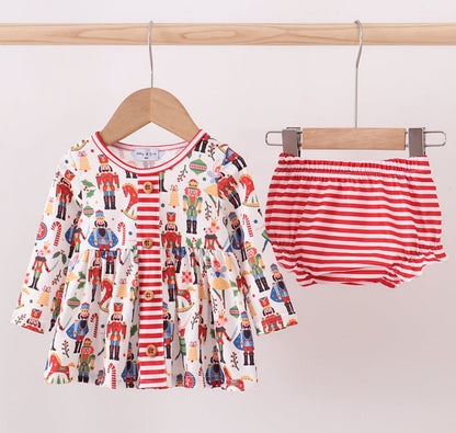 Red Nutcracker print bloomer set