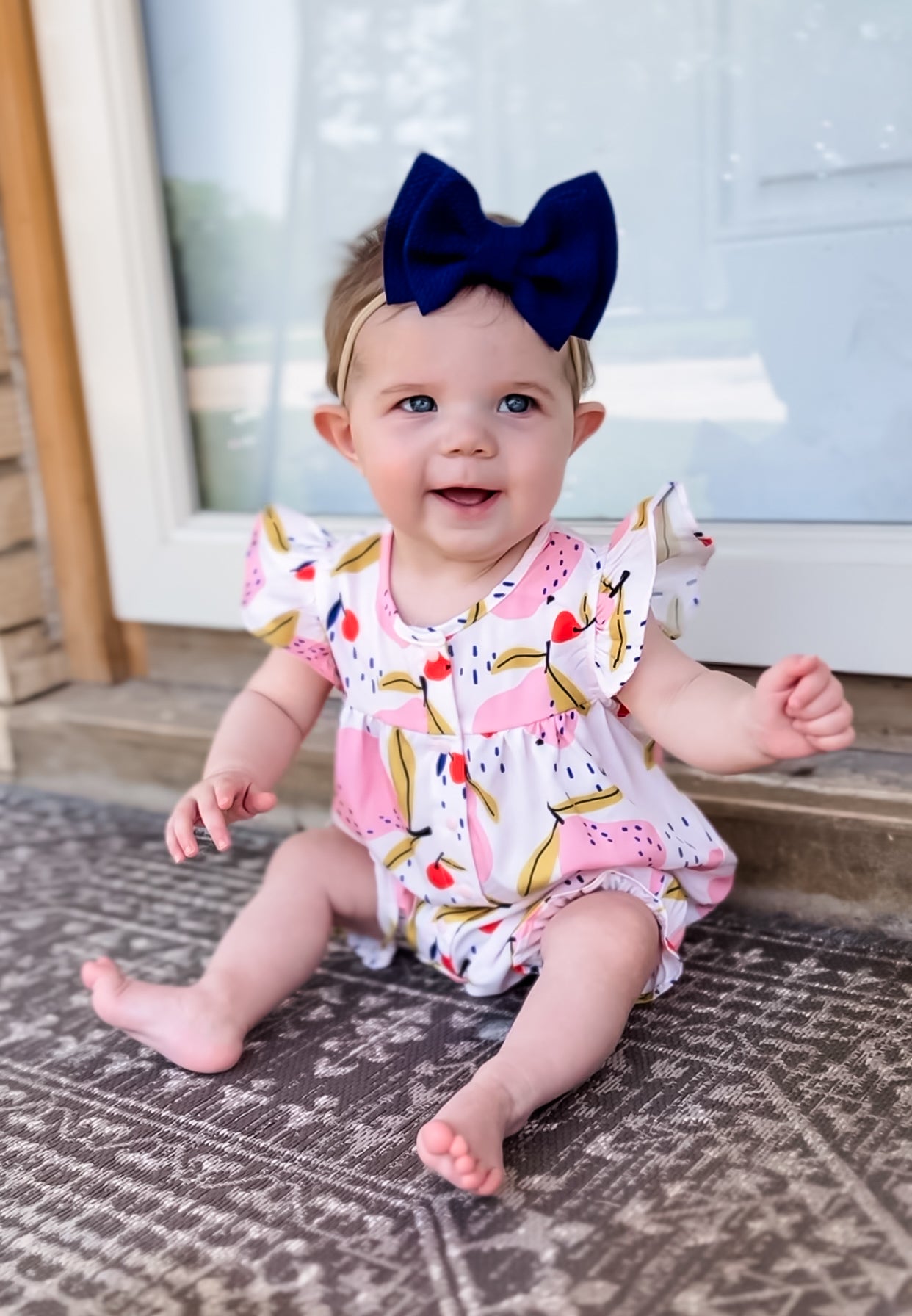 Fruit Print Ruffle Romper