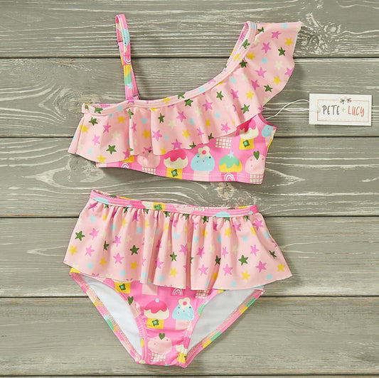 Two-piece ice cream swim suit