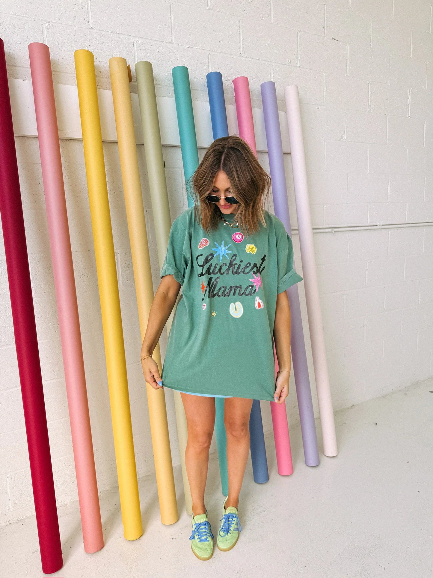luckiest mama graphic tee