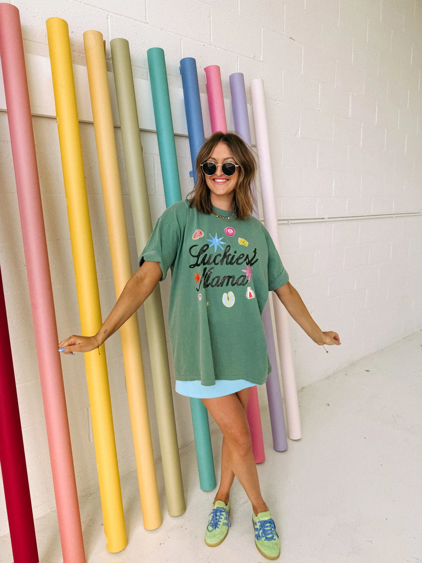 luckiest mama graphic tee