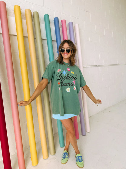 luckiest mama graphic tee