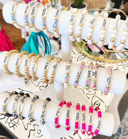 Affirmation Word Beaded Bracelets Inspirational - Abstract