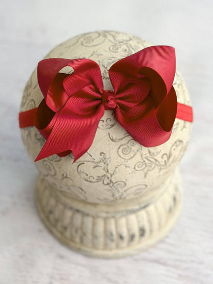4.5" Classic Grosgrain Hair Bow | Alligator Clip, Satin Headband, or French Clip