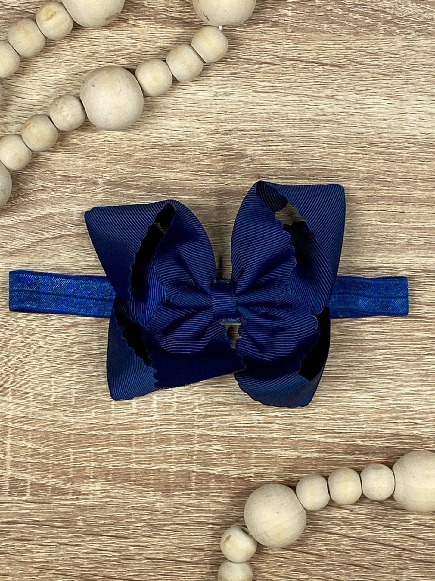 4.5" Classic Scalloped Hair Bow | Headband