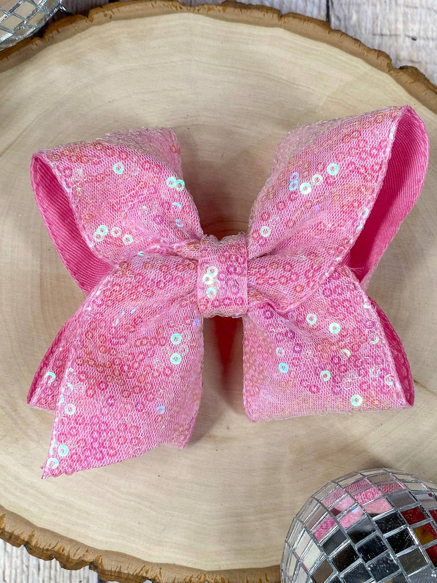 4.5" Sequin Hair Bow for Girls Sparkle Boutique Bow | Alligator Clip
