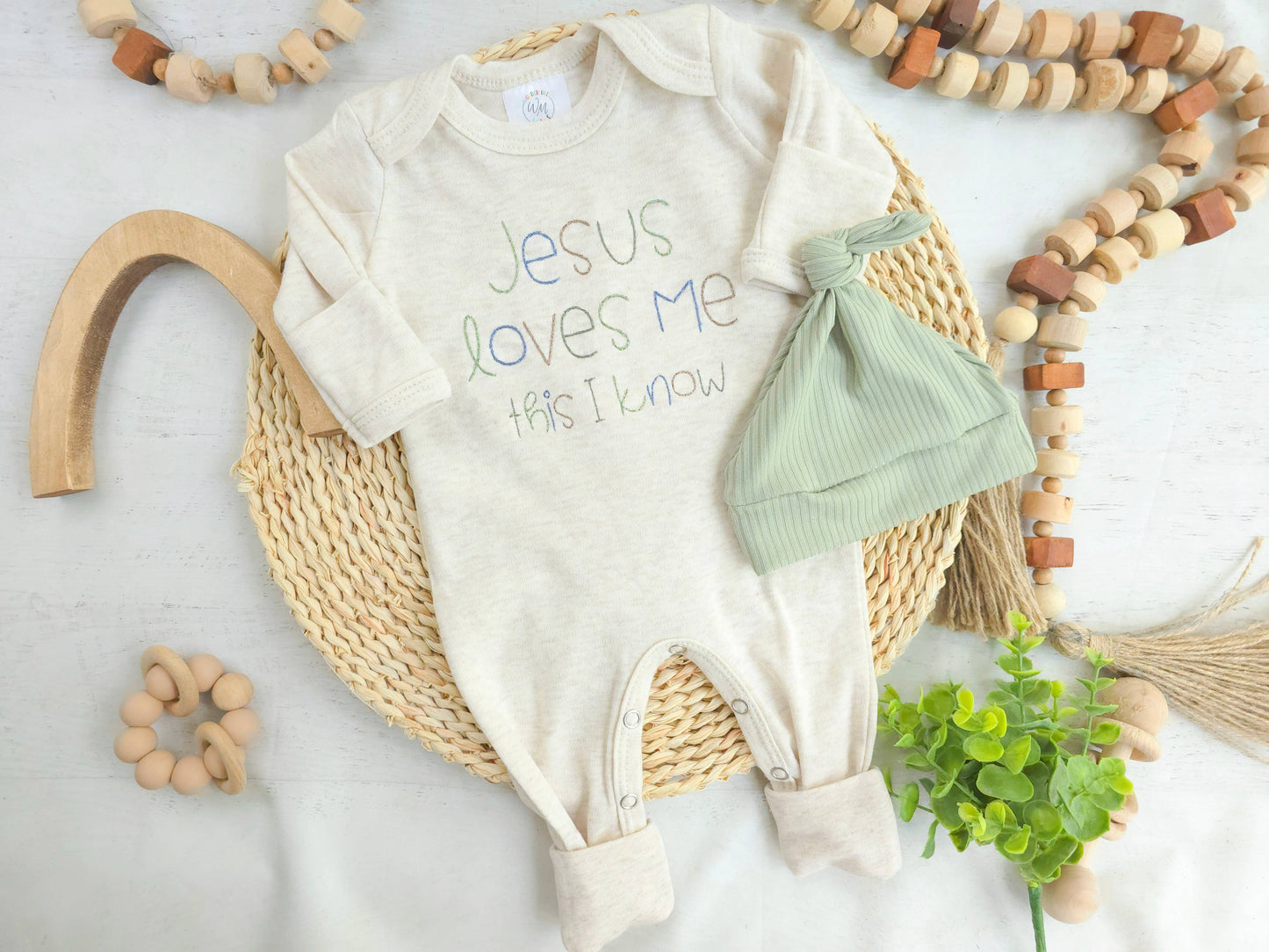 Newborn Baby Romper | Jesus Loves Me (boy)