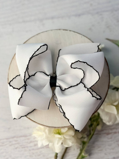 5" Classic Moonstitch Boutique Bows Girls Hair Accessories | Clip
