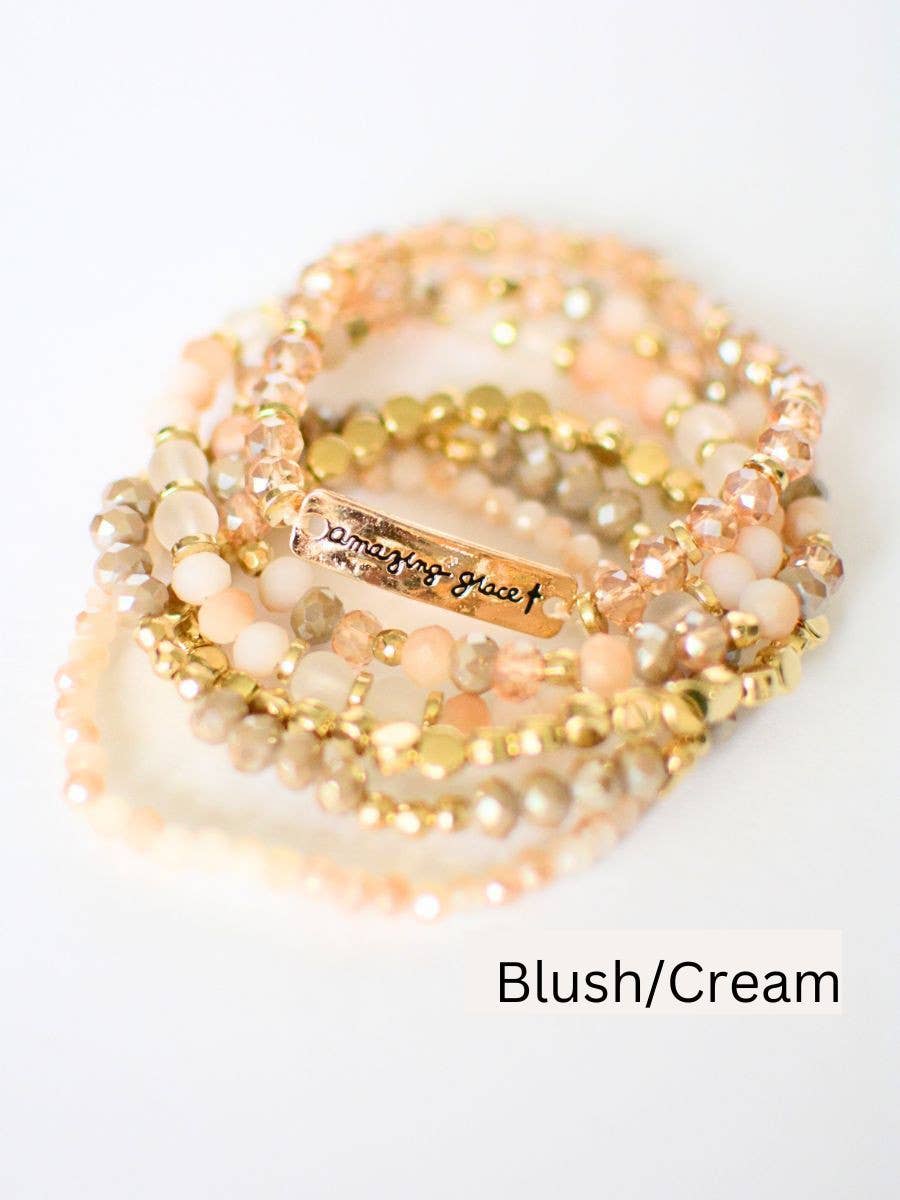 Amazing Grace beaded bracelet set jewelry Christian faith