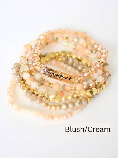 Amazing Grace beaded bracelet set jewelry Christian faith