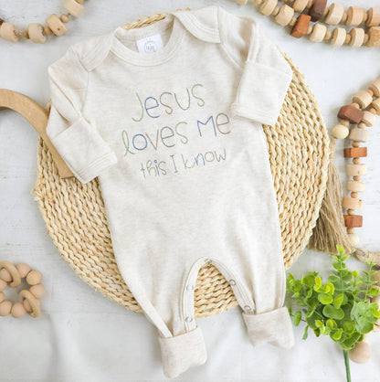 Newborn Baby Romper | Jesus Loves Me (boy)