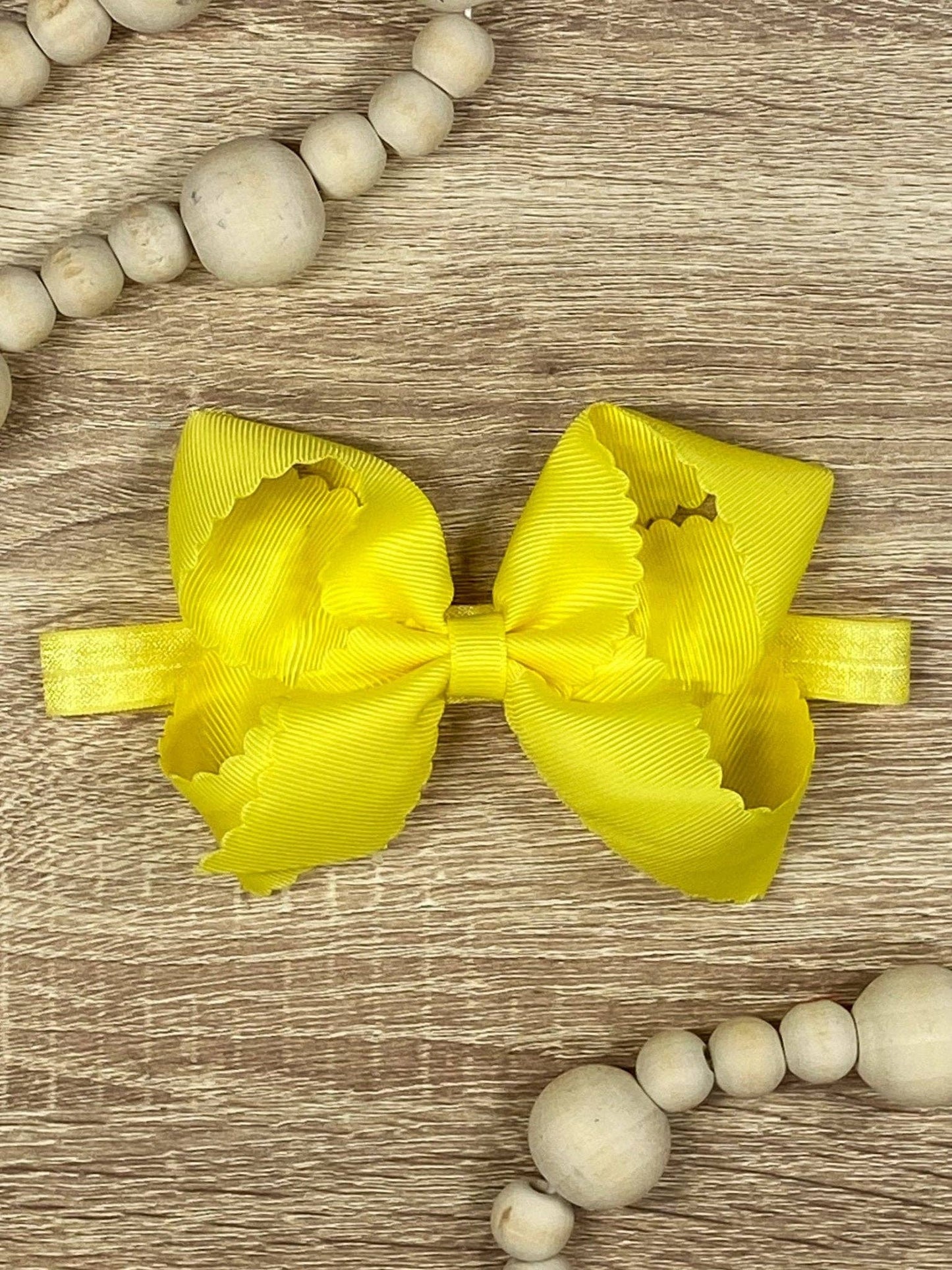 4.5" Classic Scalloped Hair Bow | Headband