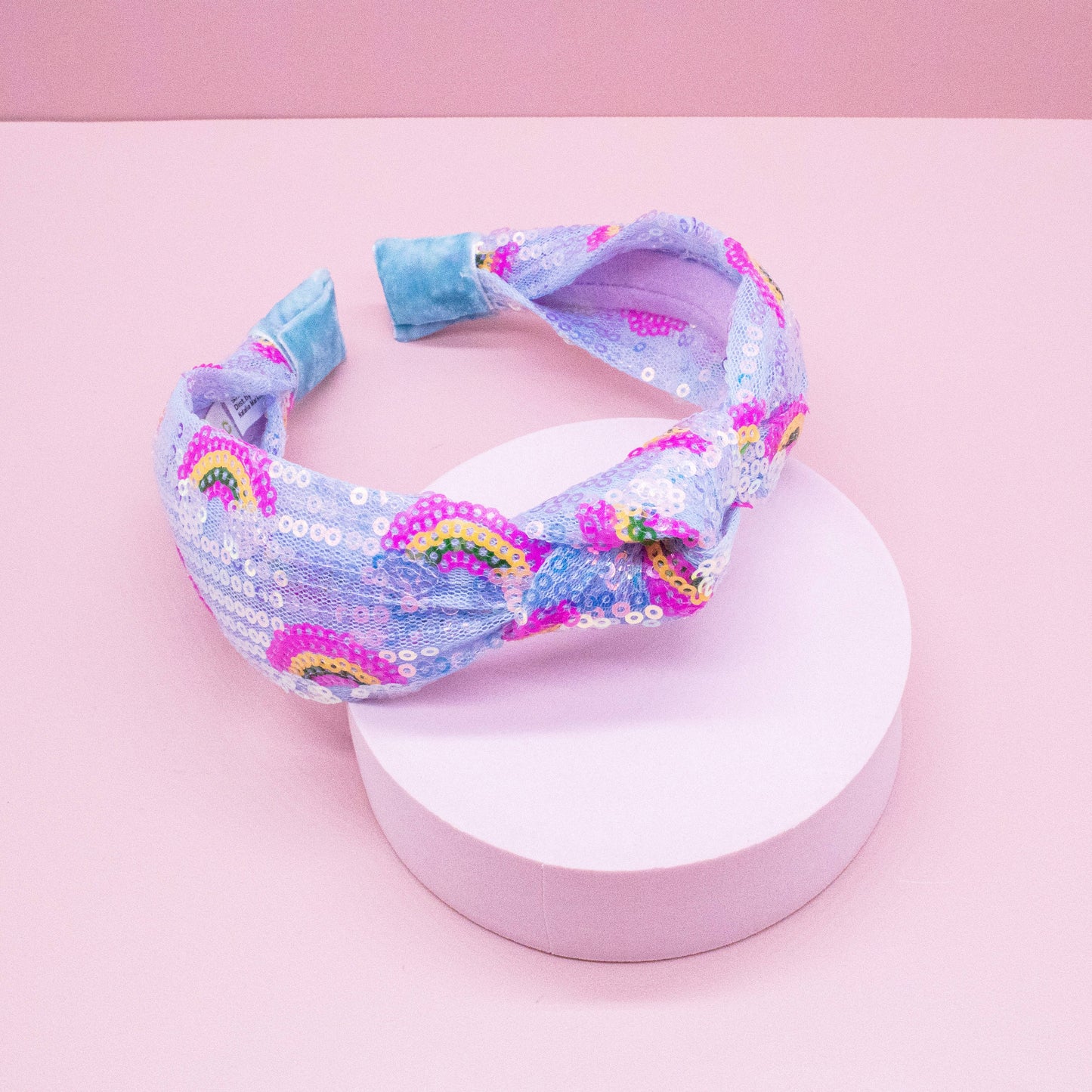 Kids Sequin Knot Headband - Rainbow