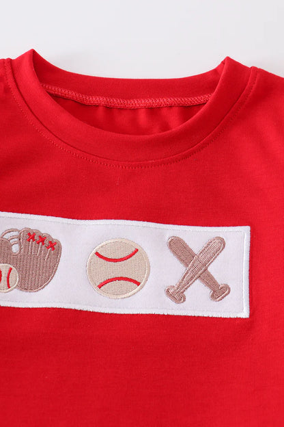 Blue Plaid Baseball Embroidery | Boy Set