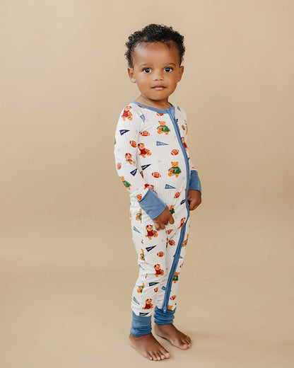 Bamboo Zip Romper | Touchdown Teddy