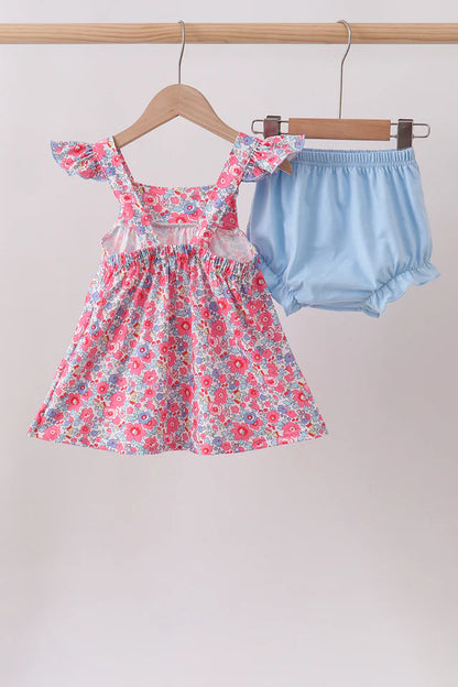 Pink Floral Bloomer Set