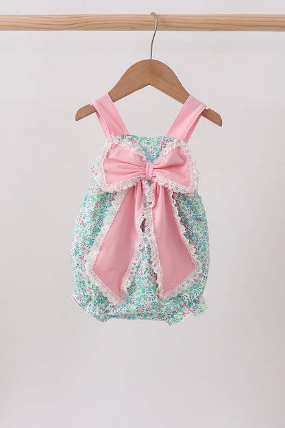 Pink Bow Floral Knit Bubble