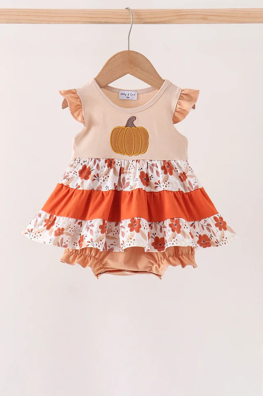 Floral Pumpkin Ruffle Bubble