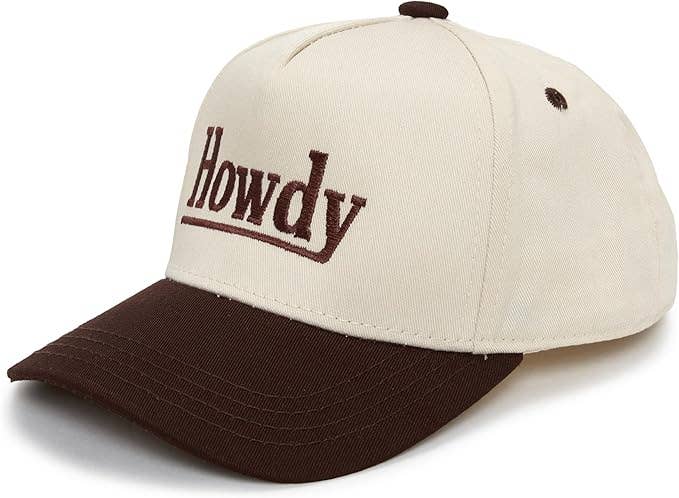 Kids/Baby Two Tone Vintage Cap: Howdy - Brown/Beige