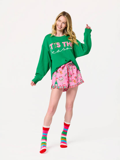 FUZZY STRIPE SOCKS