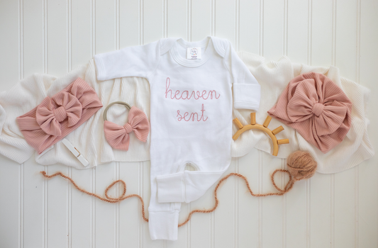 Newborn Baby Romper | Heaven Sent Pink