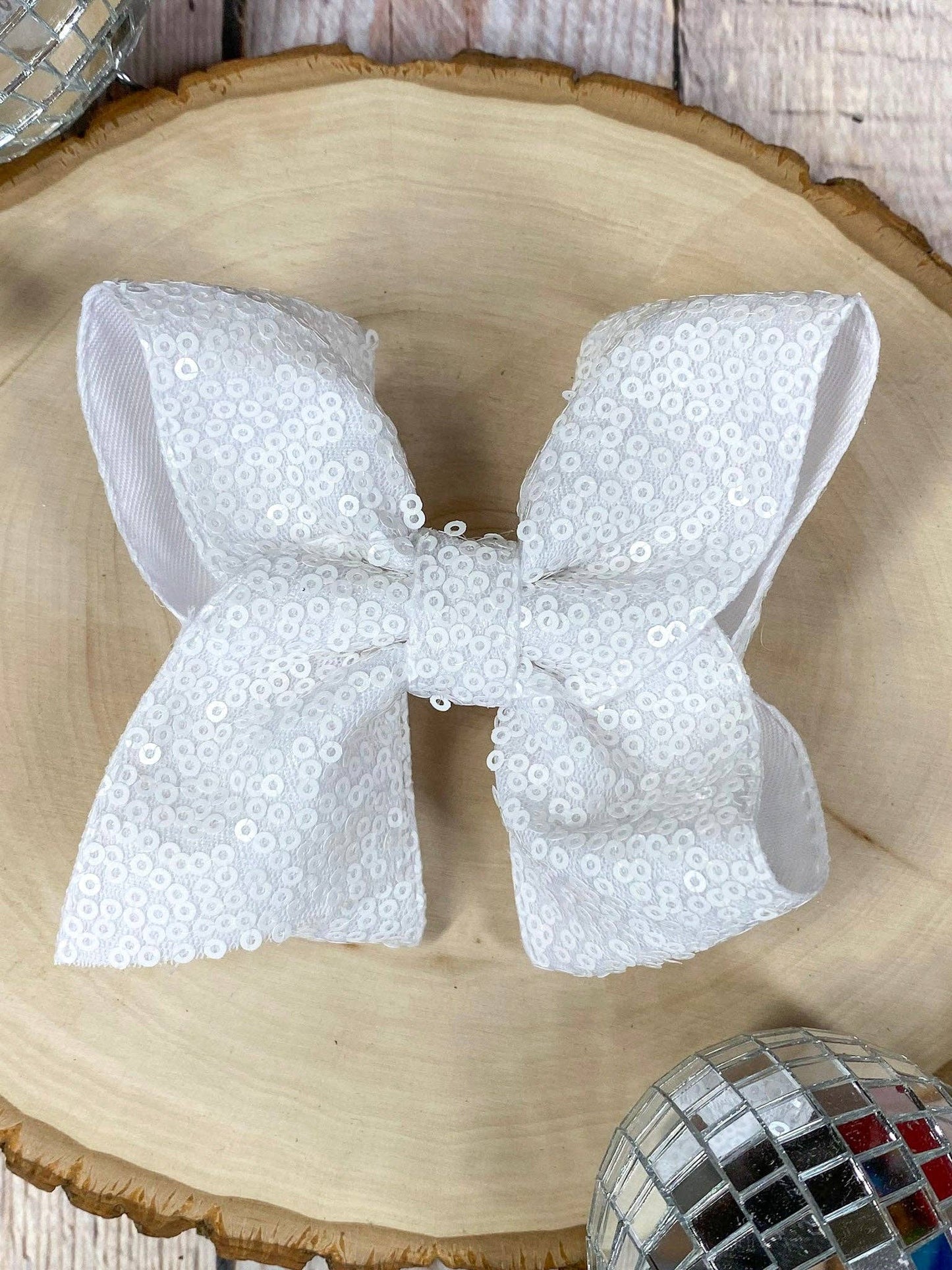 4.5" Sequin Hair Bow for Girls Sparkle Boutique Bow | Alligator Clip