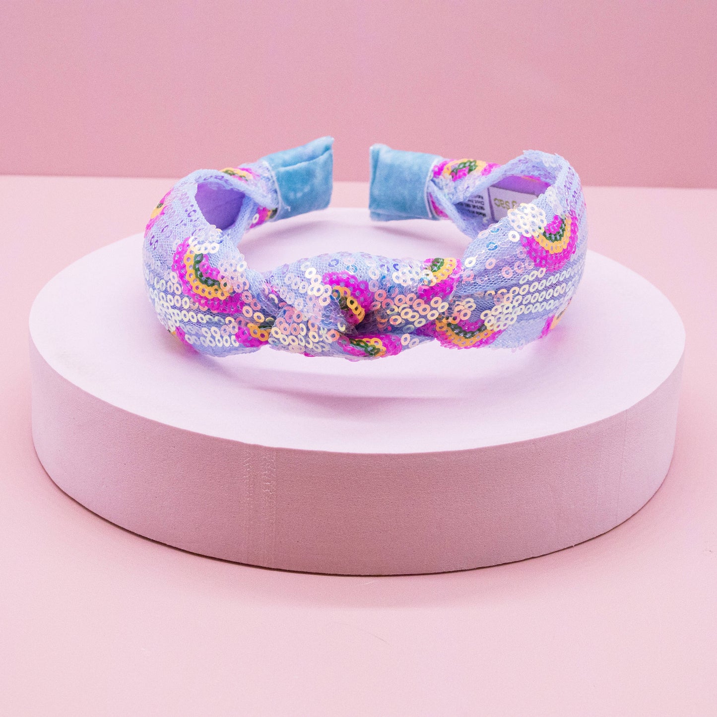 Kids Sequin Knot Headband - Rainbow