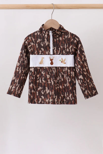 Camo Hunting Embroidered Pullover