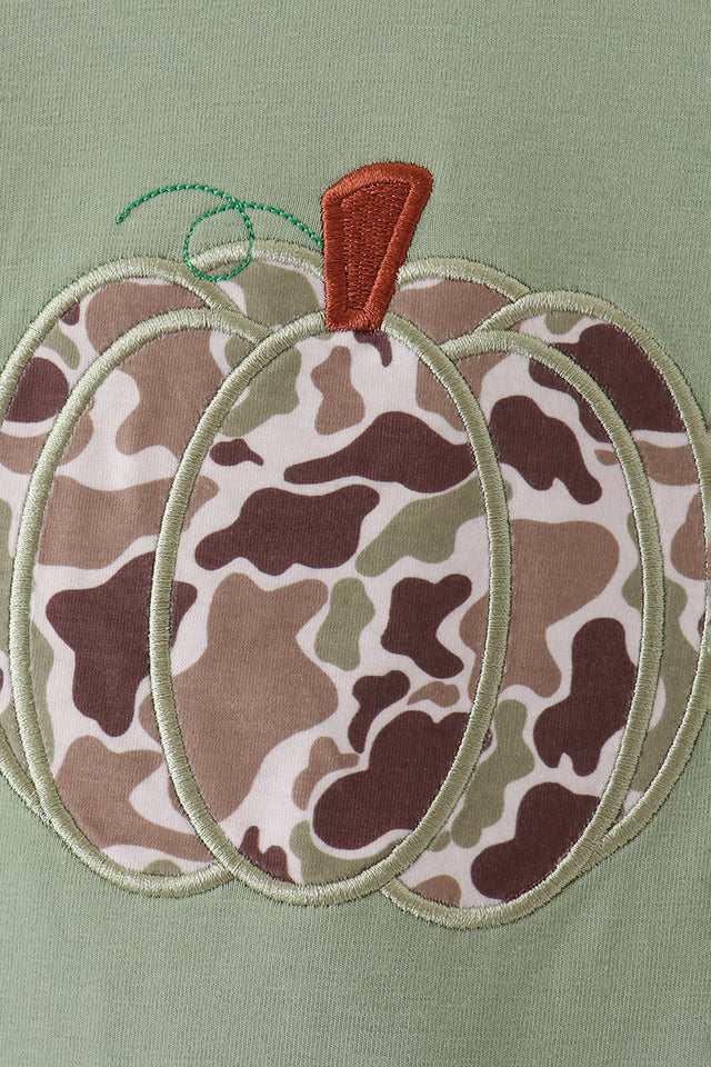 Camo Pumpkin Applique Romper