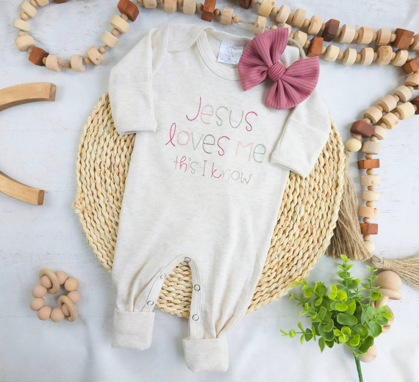 Newborn Baby Romper | Jesus Loves Me (girl)