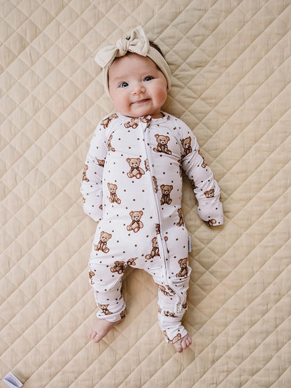 Bamboo Zip Romper | Cute Bear