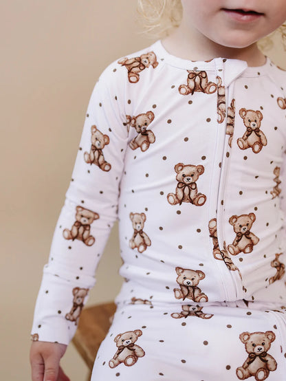 Bamboo Zip Romper | Cute Bear
