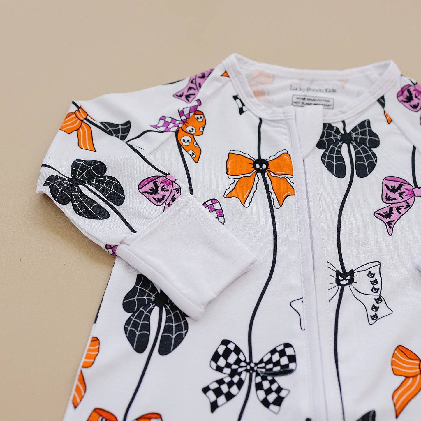 Halloween Bamboo Baby Zip Romper | Spooky Bows
