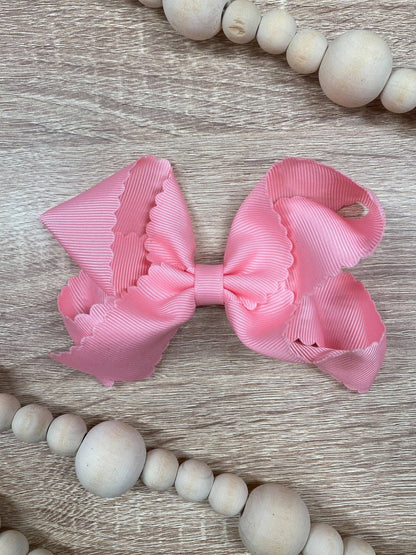 4.5" Classic Scalloped Hair Bow | Headband