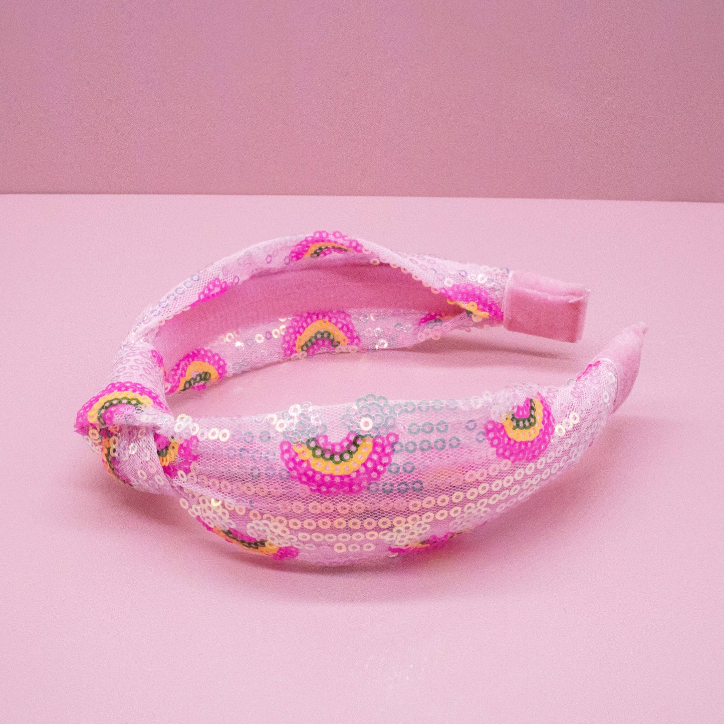 Kids Sequin Knot Headband - Rainbow