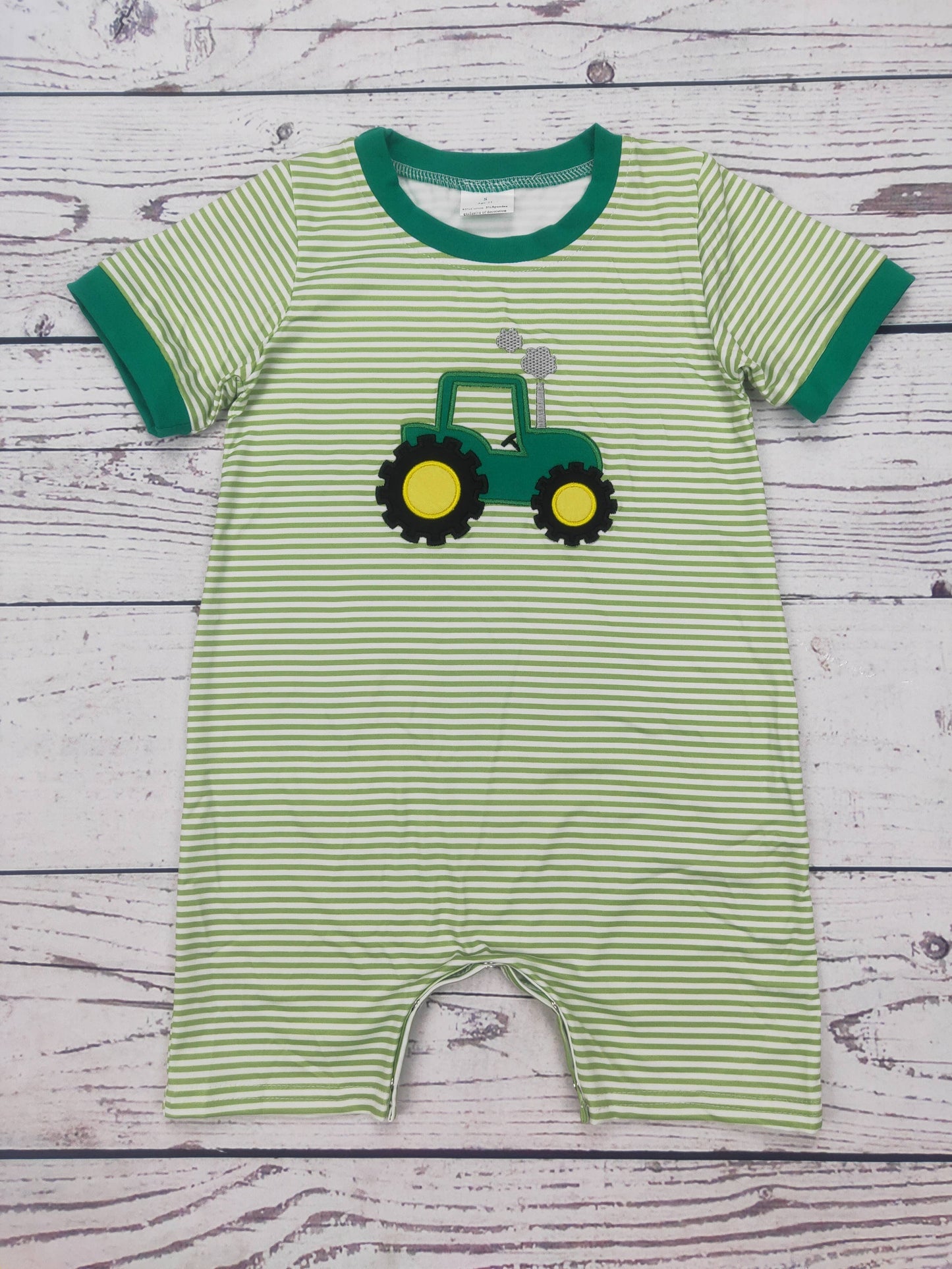 Baby Boy Appliqué Farm Romper