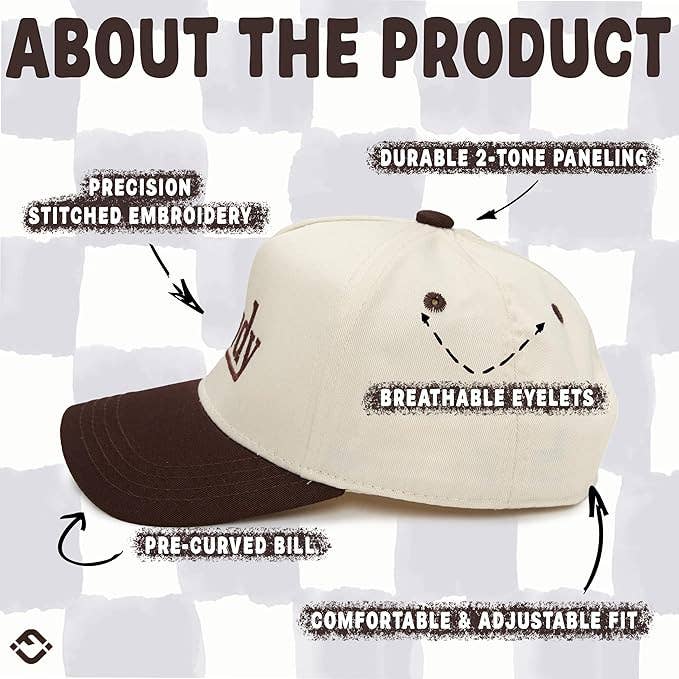 Kids/Baby Two Tone Vintage Cap: Howdy - Brown/Beige