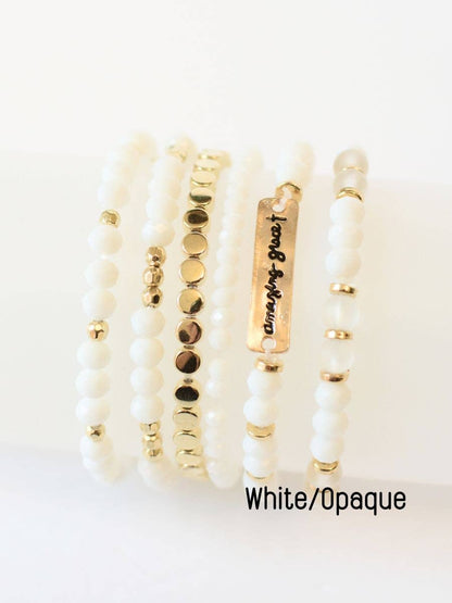 Amazing Grace beaded bracelet set jewelry Christian faith