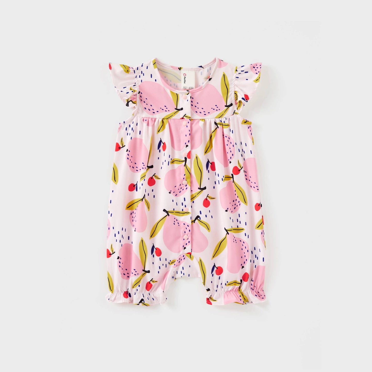 Fruit Print Ruffle Romper