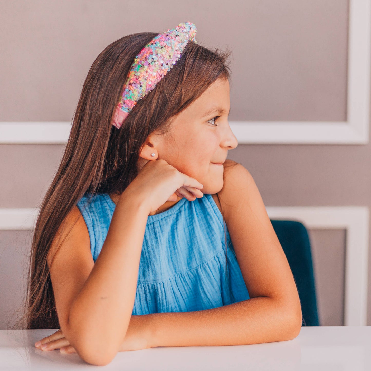 Kids Knot Headband - Sequin Knotted Hair Band Accessories