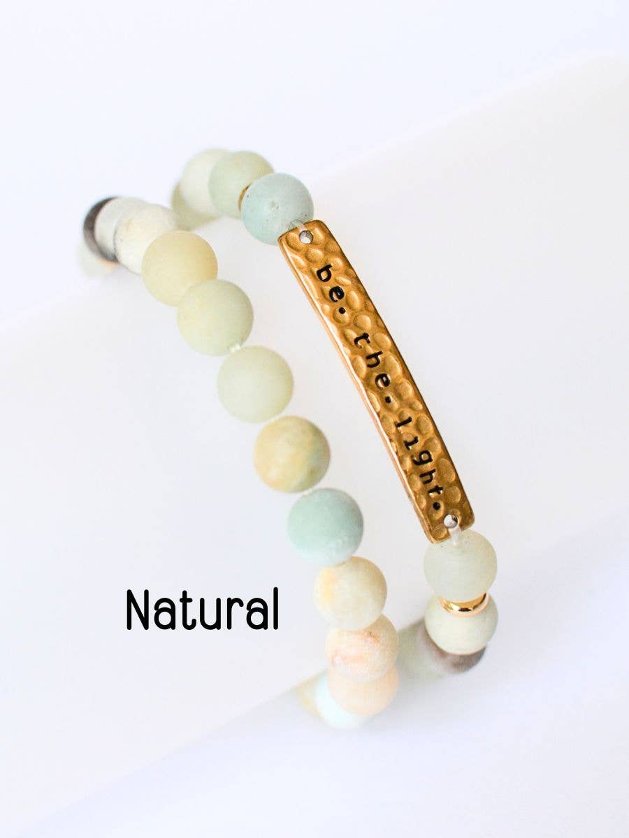 Be The Light Stone stretch bracelet Christian faith jewelry