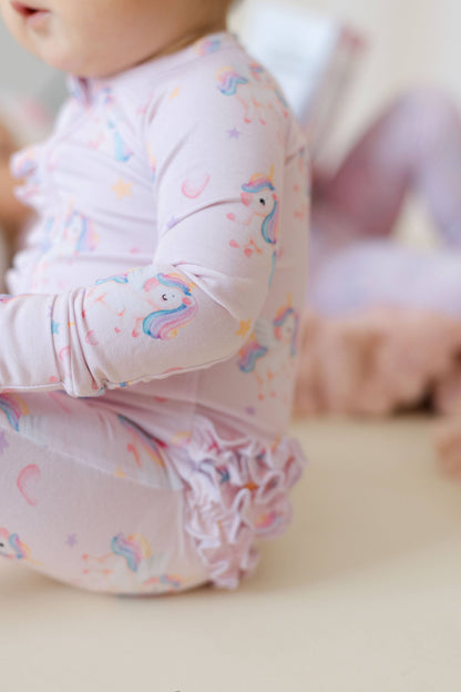Bamboo Zip Romper | Unicorn Tales